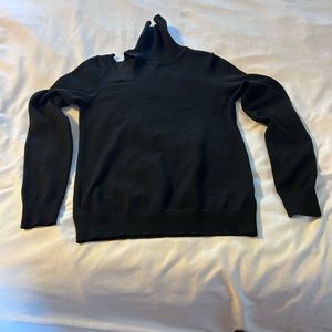 Black split neck sweater